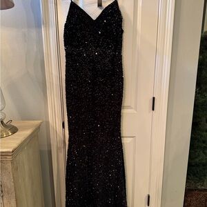 Elegant Black Sequin Gown